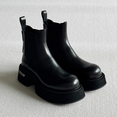 VIPlander真皮增高切尔西靴男