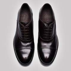 viplander 男士皮鞋真皮三接头秋季商务正装圆头手工新郎结婚男鞋