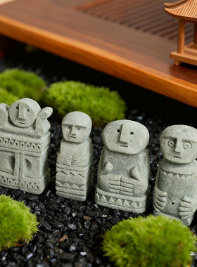 奇趣巴厘石人小摆件桌面装饰微景观盆景鱼缸造景摆件可沉水造景人