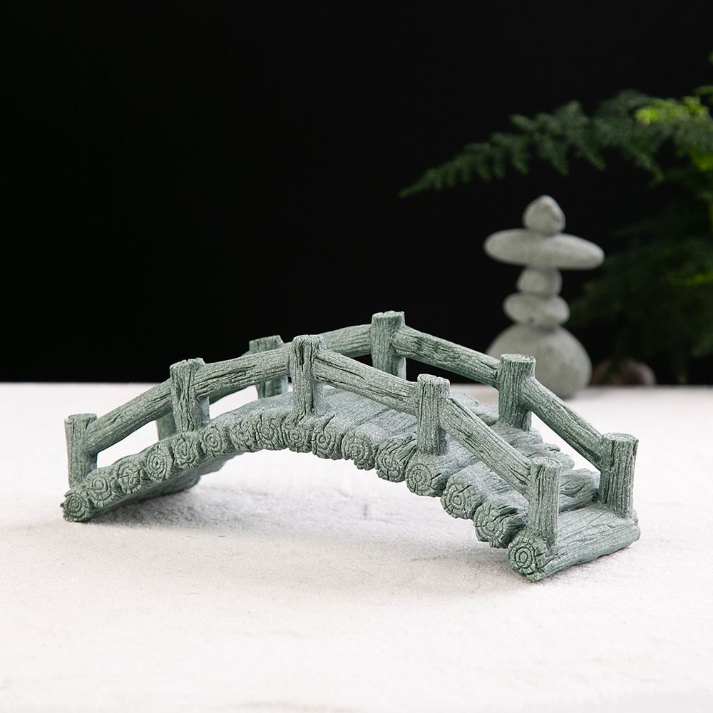 仿真花卉盆景造景石桥摆件创意微景观小船摆设假山流水装饰小配件图片