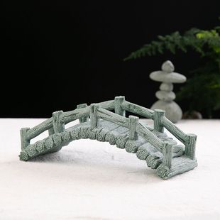 仿真花卉盆景造景石桥摆件创意微景观小船摆设假山流水装饰小配件