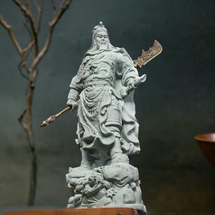 中式办公桌面摆件关公古风工艺品武财神关二爷装饰品鱼缸造景玄关