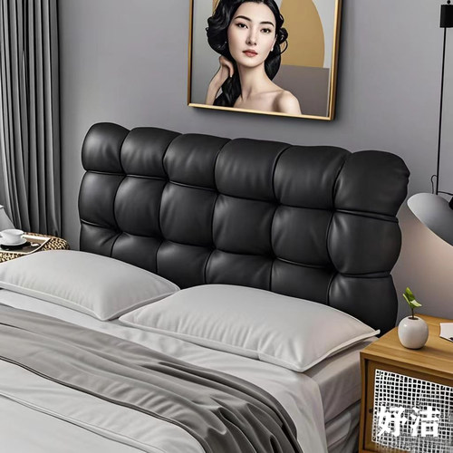 皮革床头靠垫卧室榻榻米无床头软包靠背垫新款免拆洗奶油风靠枕