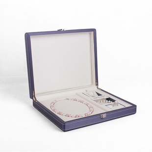 珍珠大套装首饰收纳盒子香槟拉丝皮墨绿麂皮绒项链耳钉戒指盒定制