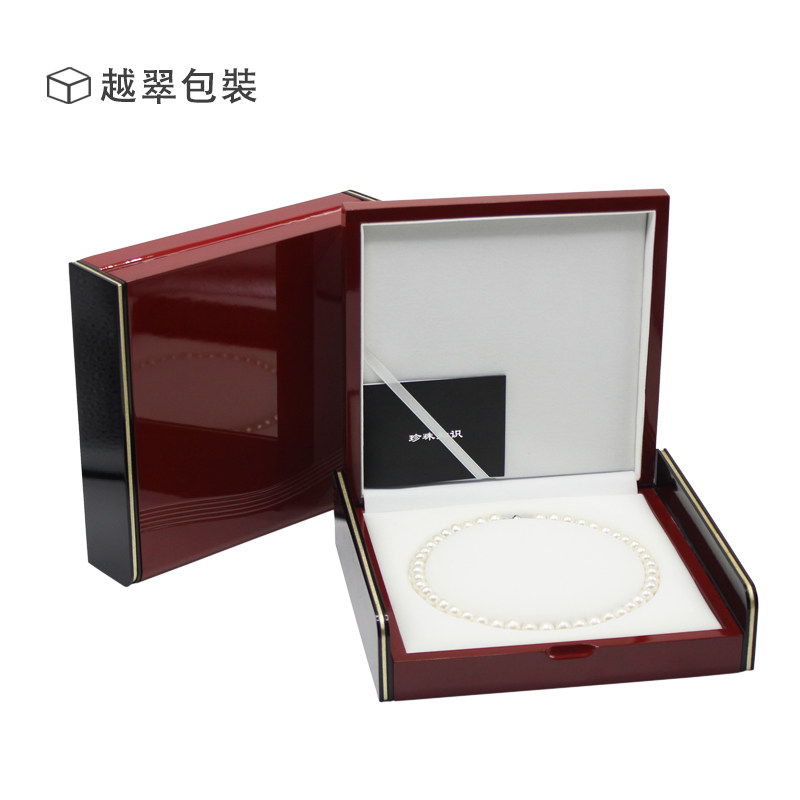 精品高光木质喷漆珠宝首饰盒珍珠项链锁骨链盒送礼大气轻奢定制