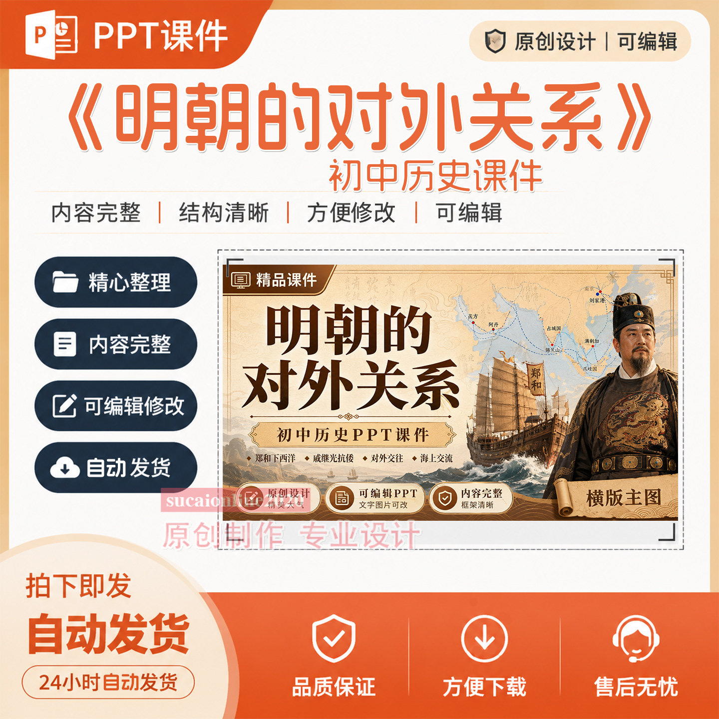 初中历史《明朝的对外关系》教师教学公开PPT课件作品成品制作447