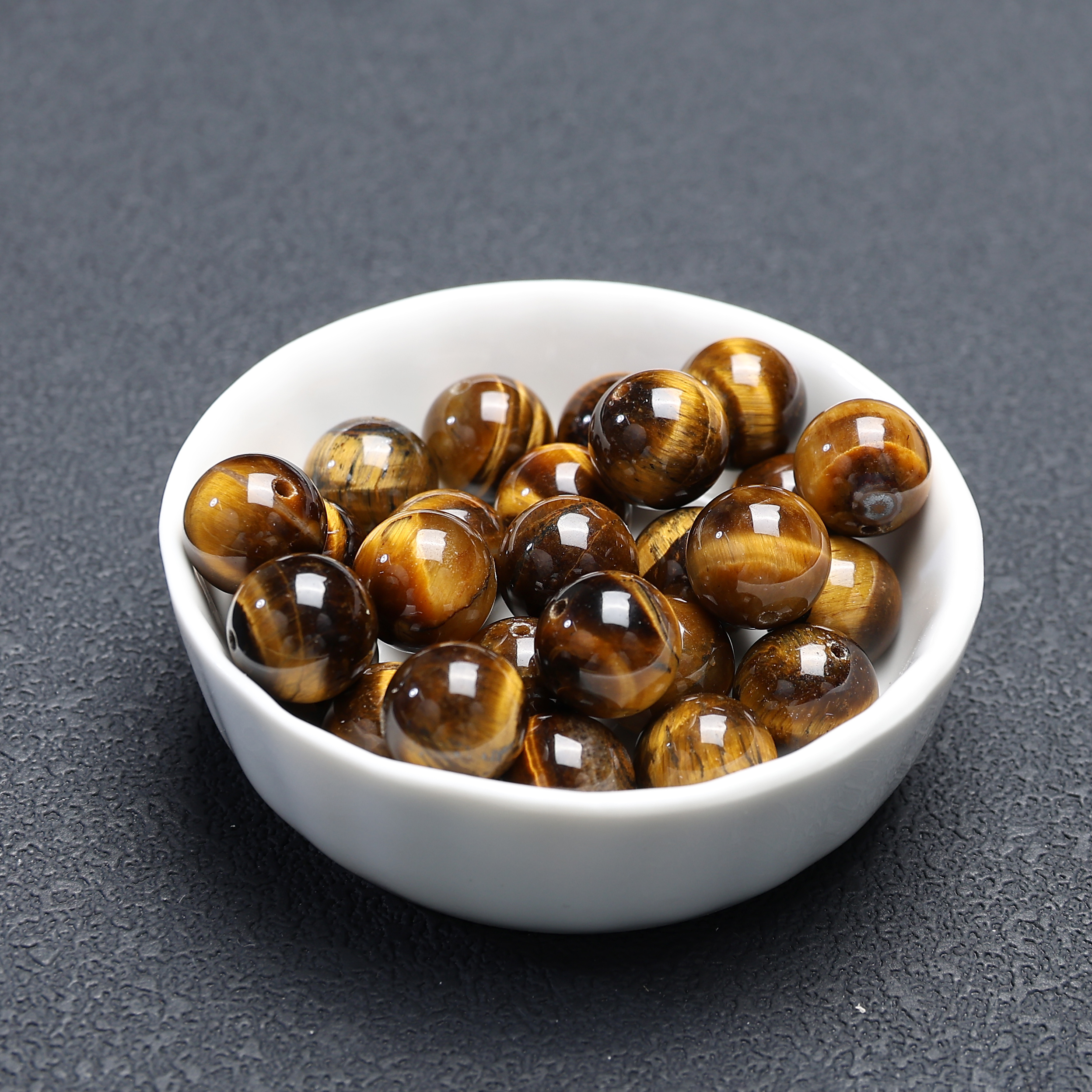 7A天然黄虎眼散珠子diy水晶手工饰品串珠配件材料手链项链半成品