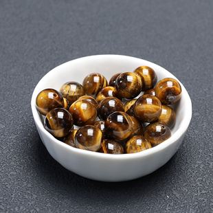 7A天然黄虎眼散珠子diy水晶手工饰品串珠配件材料手链项链半成品