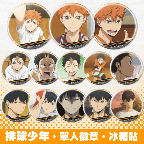 排球少年单人吧唧冰箱贴图案清晰