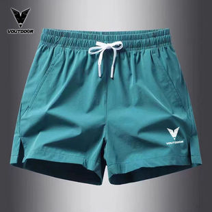 VOUTDOOR男士运动短裤开衩冰丝休闲弹力三分裤速干短裤子健身训练