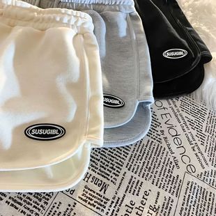 居家休闲百搭阔腿运动风外穿三分裤 宽松2025新款 潮 女夏季 运动短裤