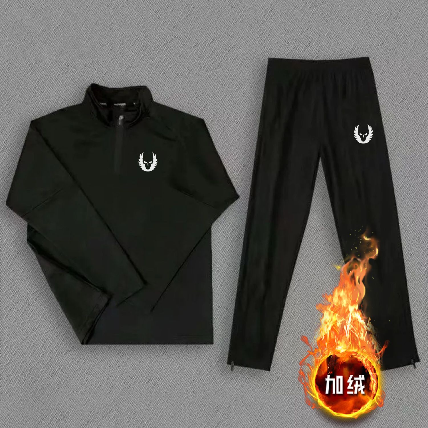 俄勒冈体育田径训练服长袖长裤速干套装跑步运动服半拉链