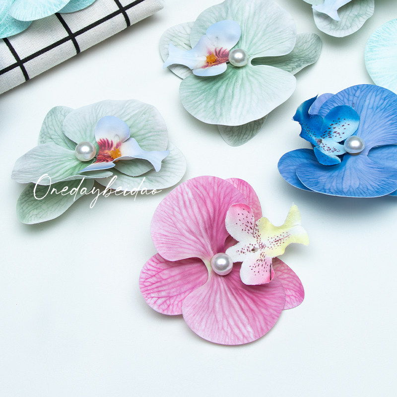 波西米亚头花蝴蝶兰花朵发夹发饰头饰海边拍照头花