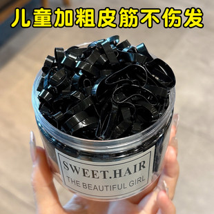 加厚一次性小橡皮筋扎头发头绳黑色高弹力皮圈不伤发儿童发绳头饰