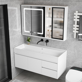 暗装 龙头陶瓷一体大口盆浴室柜组合无龙头孔台面洗手洗脸洗漱