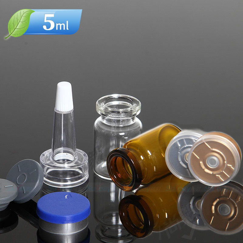 喇叭嘴玻尿酸原液瓶透明西林瓶5ml 茶色玻璃卡口瓶喇叭头精华瓶