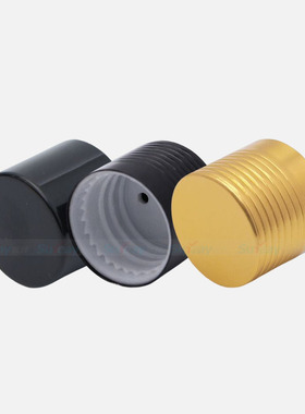 18牙黑色花泡电化铝盖 蓝色盖金色滚丝盖适用玻璃精油瓶500个起拍