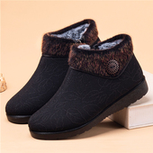 老北京布鞋 加绒保暖老太太软底奶奶棉鞋 女冬经典 传统老人妈妈棉鞋