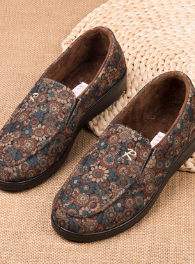 老北京布鞋秋冬女款棉鞋老太太软底防滑二棉鞋老年奶奶加绒保暖鞋