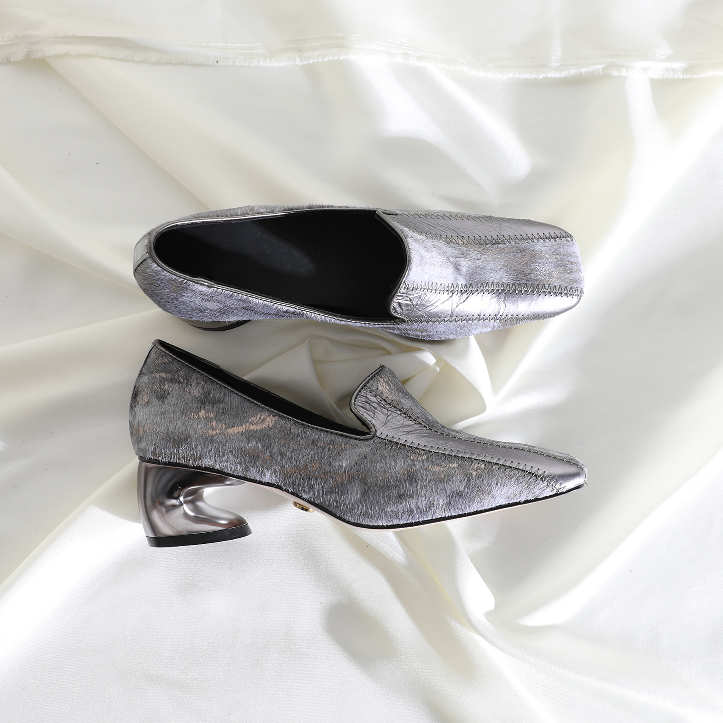 法式优雅气质粗跟拼接时尚女靴