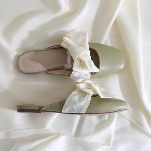 莲花府邸甜美舒适平跟包头拖