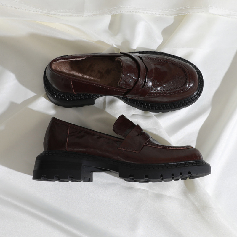 莲花府邸松糕底乐福鞋英伦风女鞋