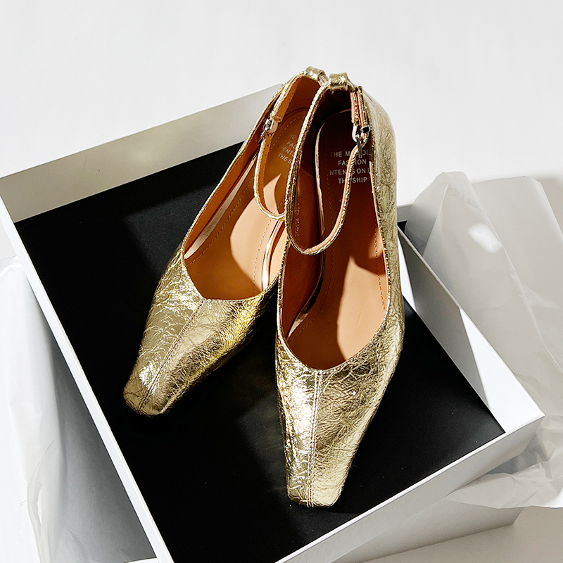 莲花府邸单鞋时尚细高跟羊皮