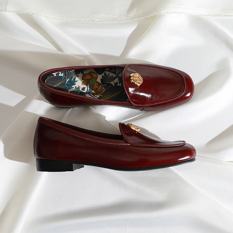 花朵方跟乐福鞋莲花府邸里外全皮