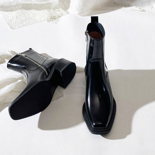 莲花府邸粗跟切尔西靴