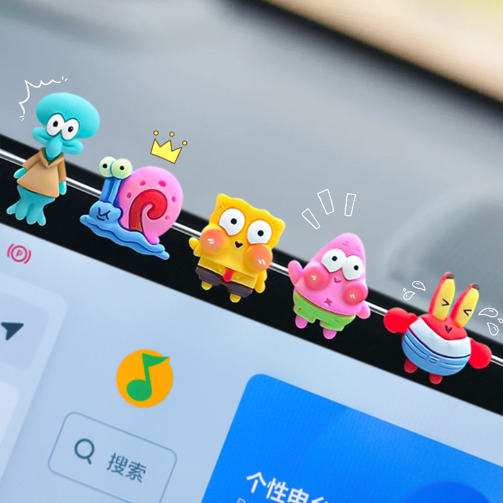 可爱摆件车载导航屏幕