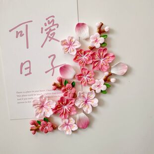 新款 饰磁贴桃花可拆卸入户门留言贴 立体樱花冰箱贴粉色花朵唯美装
