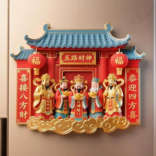 2025新款五路财神冰箱贴