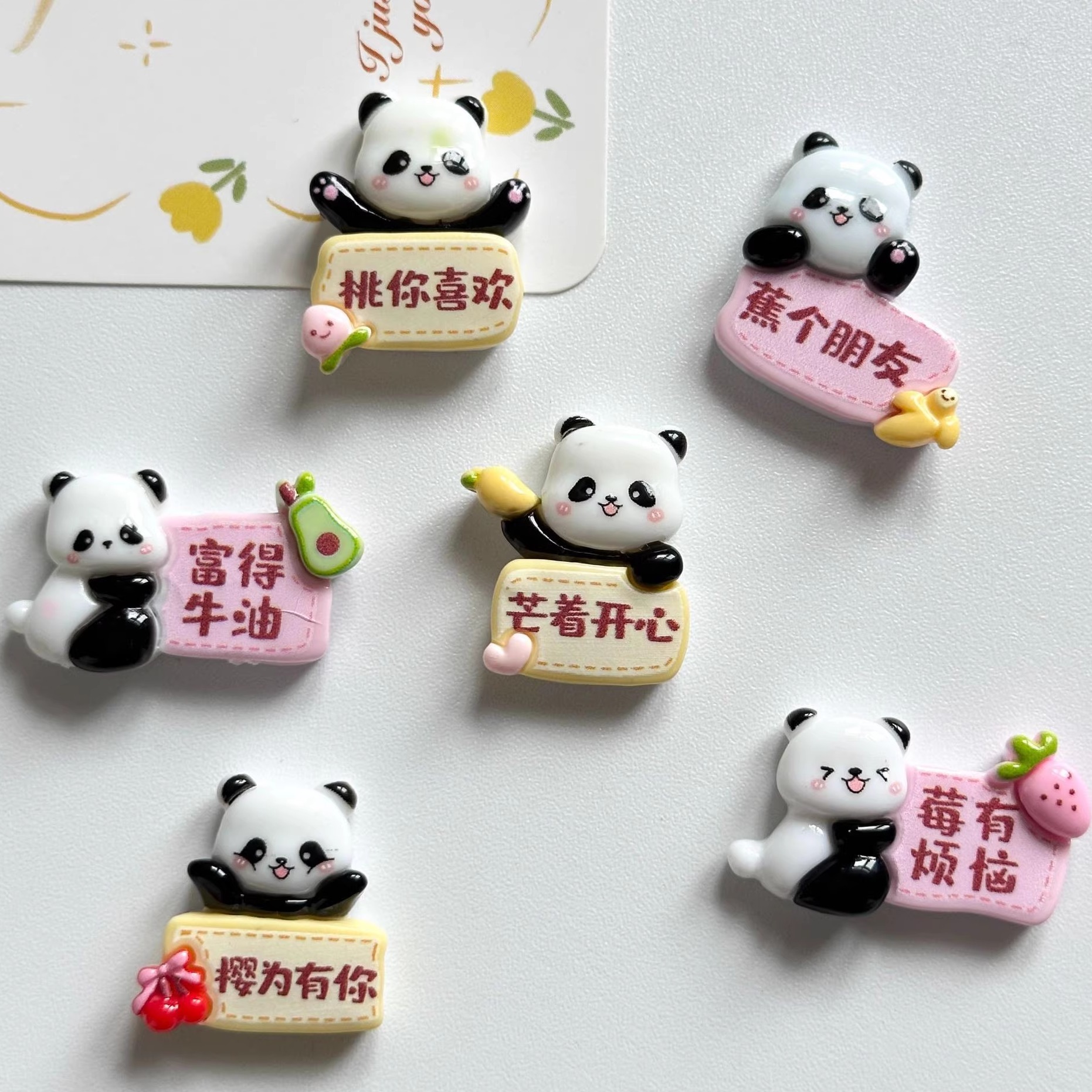 迷你熊猫冰箱贴可爱强力磁性贴个性创意吸铁石3d立体小巧装饰情侣