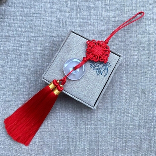 纯手工精编玛瑙平安扣中国结流苏精品室内车挂手工艺品吊饰穗子