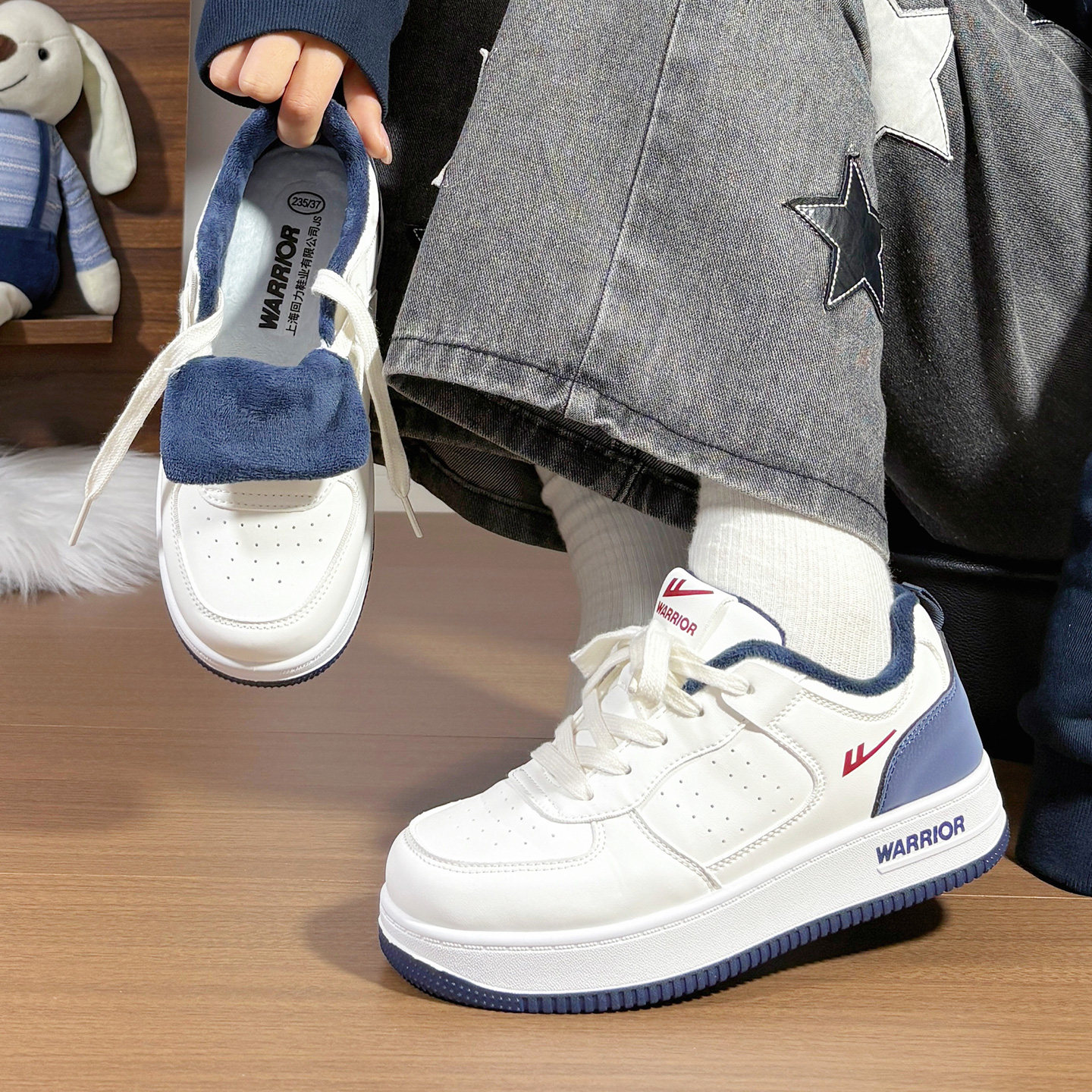 回力情侣款加绒小白鞋男女百搭冬季新款原创保暖棉鞋大头板鞋厚底,女鞋,休闲板鞋,淘宝优惠券,粉丝福利购,淘宝优惠卷