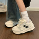 轻便软底冬季 新款 百搭原创加绒保暖情侣运动鞋 人本黑白老爹鞋 女款