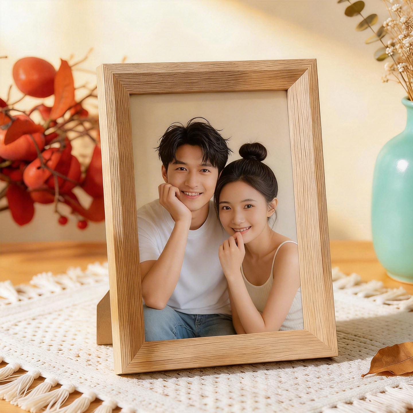 简约木质6寸相框空框摆台创意10寸5寸7寸8寸照片展示框a4画框批发图片