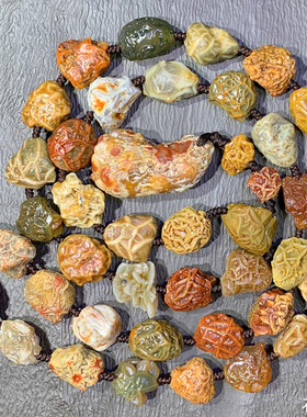 天然阿拉善筋脉石原石项链毛衣链