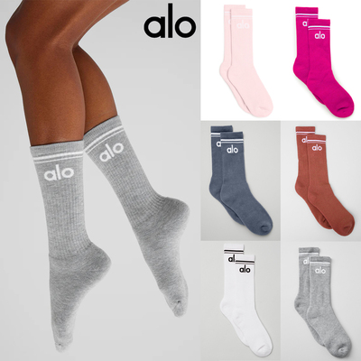 alo长筒瑜伽袜18cm纯棉运动袜子