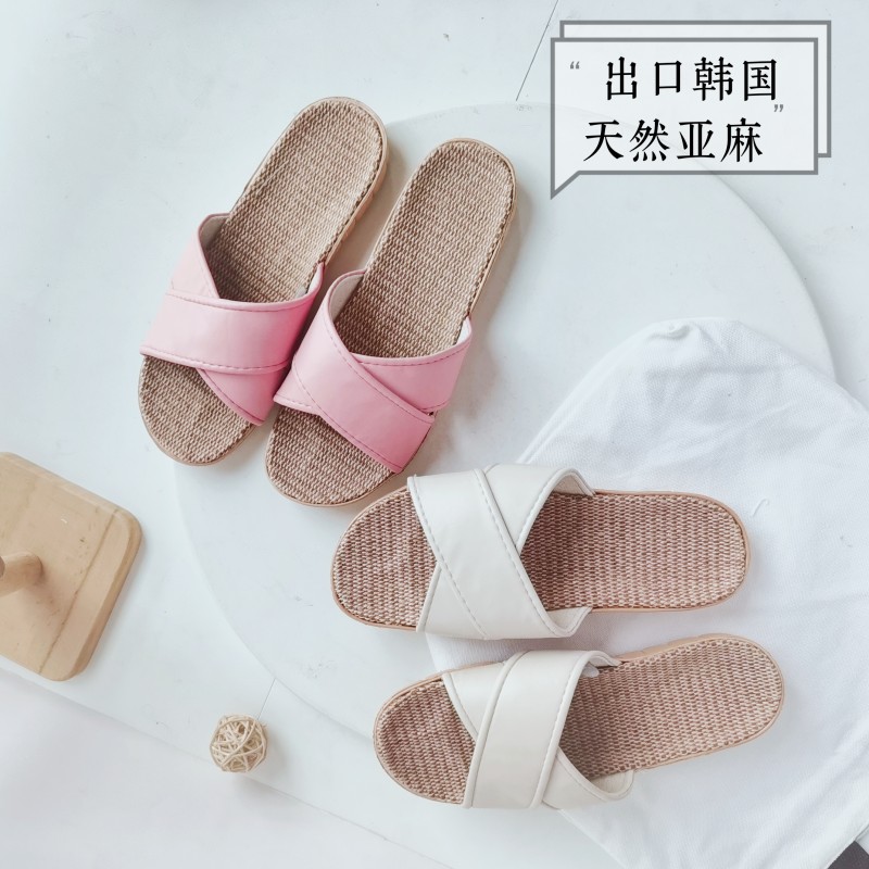 亚麻透气吸汗拖鞋出口原单防滑夏