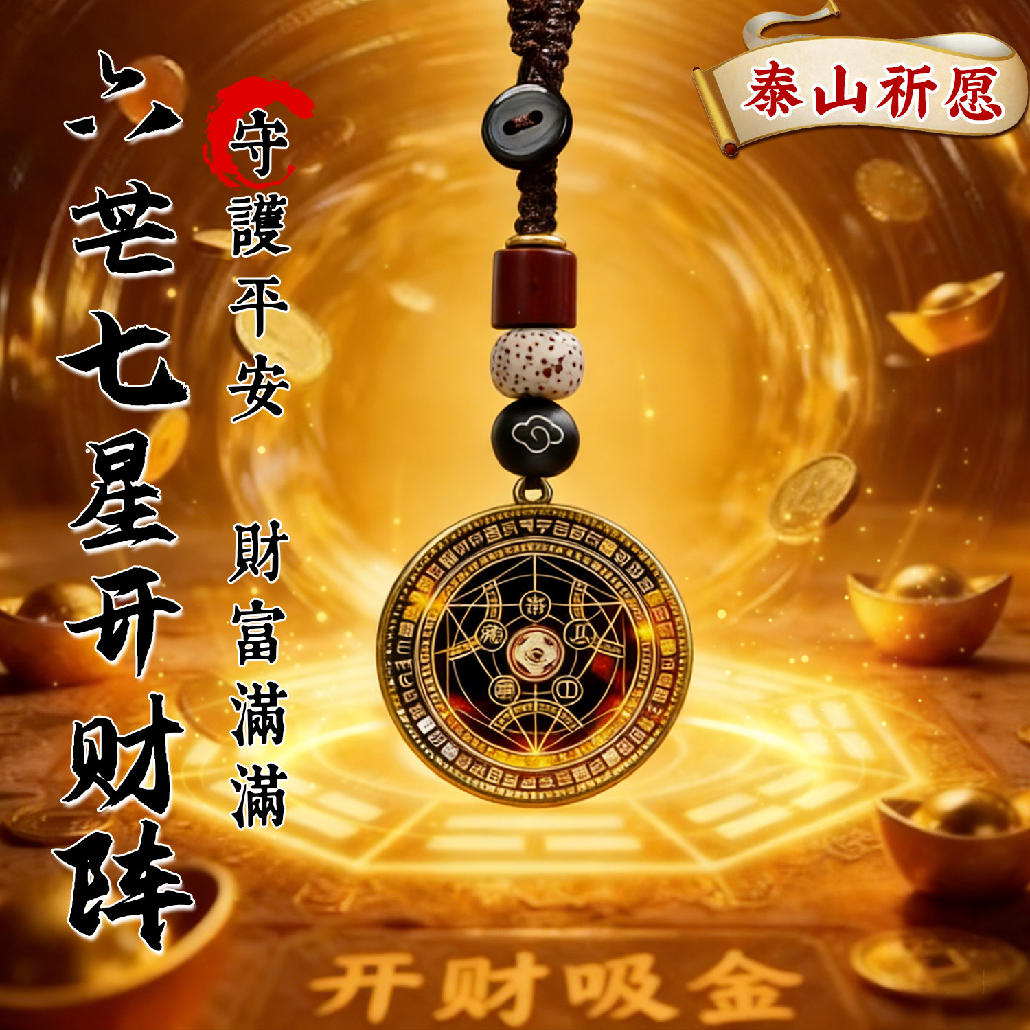 老师推荐【茅山開財】六芒七星开財阵能量开韵随身守护聚财阵驾车
