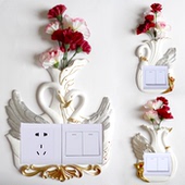 开关贴墙贴保护套欧式 饰简约插座贴 树脂家用客厅创意婚庆装