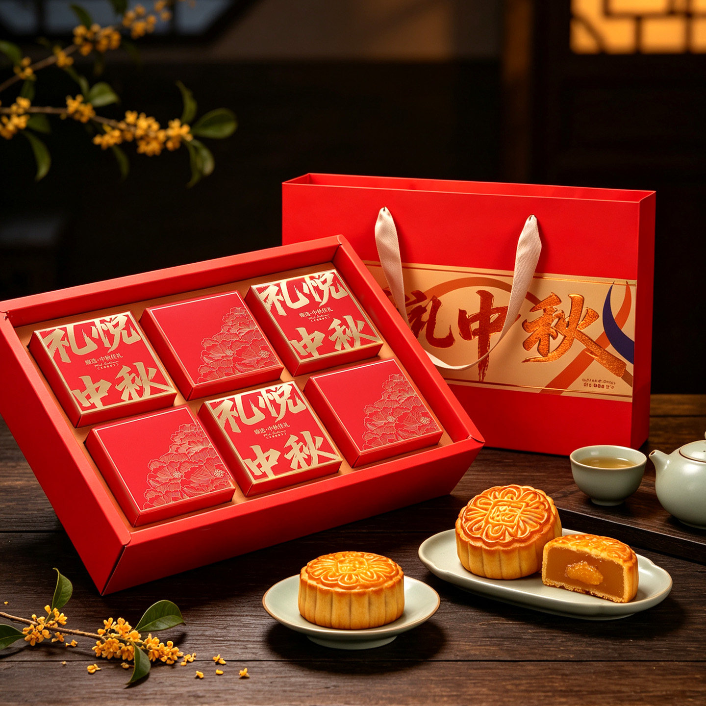 中秋高档月饼礼盒空盒6粒8只装