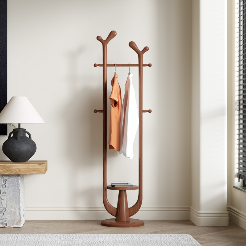 普洛姆艺术感白蜡木新中式衣帽架