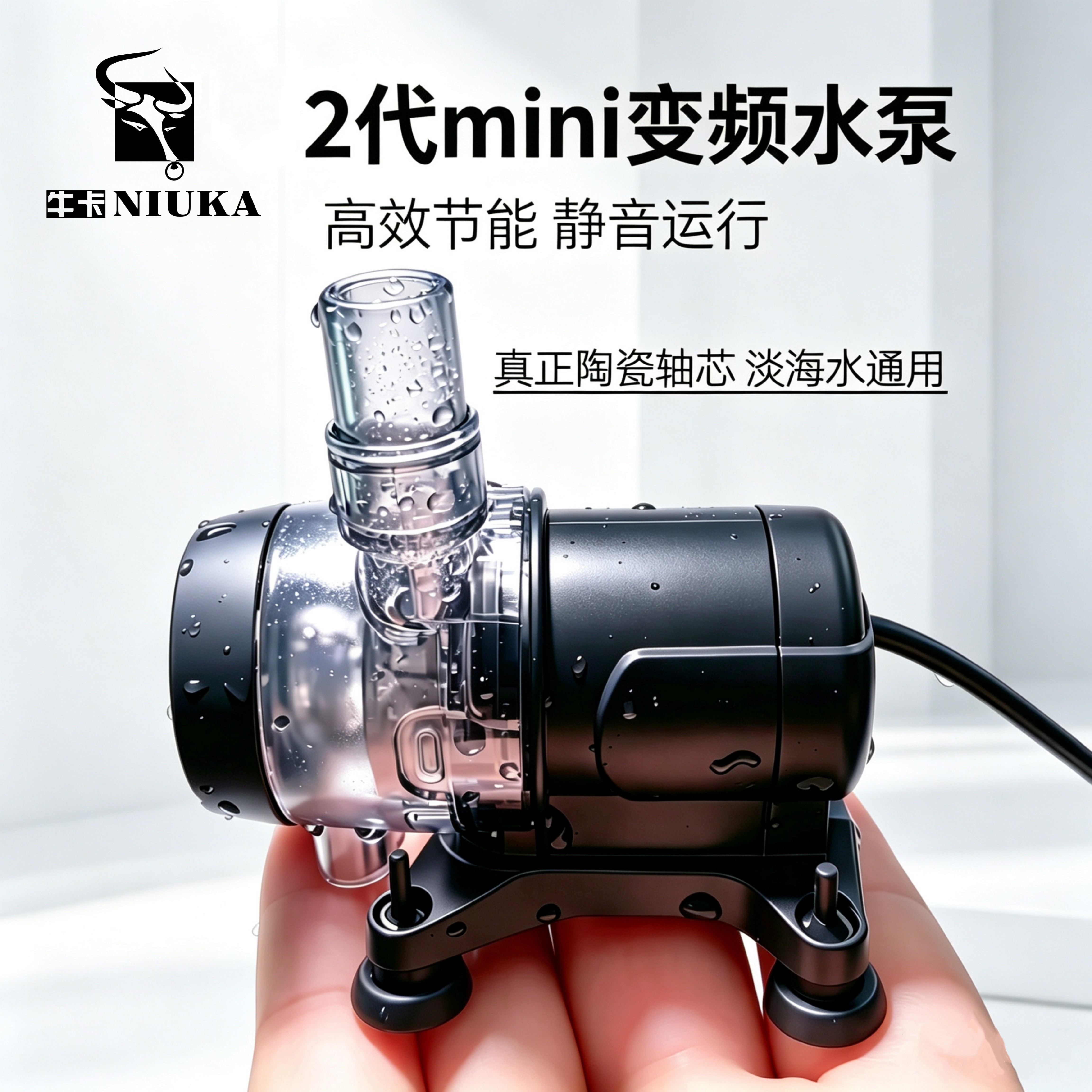 牛卡二代迷你变频水泵鱼缸超静音潜水泵
