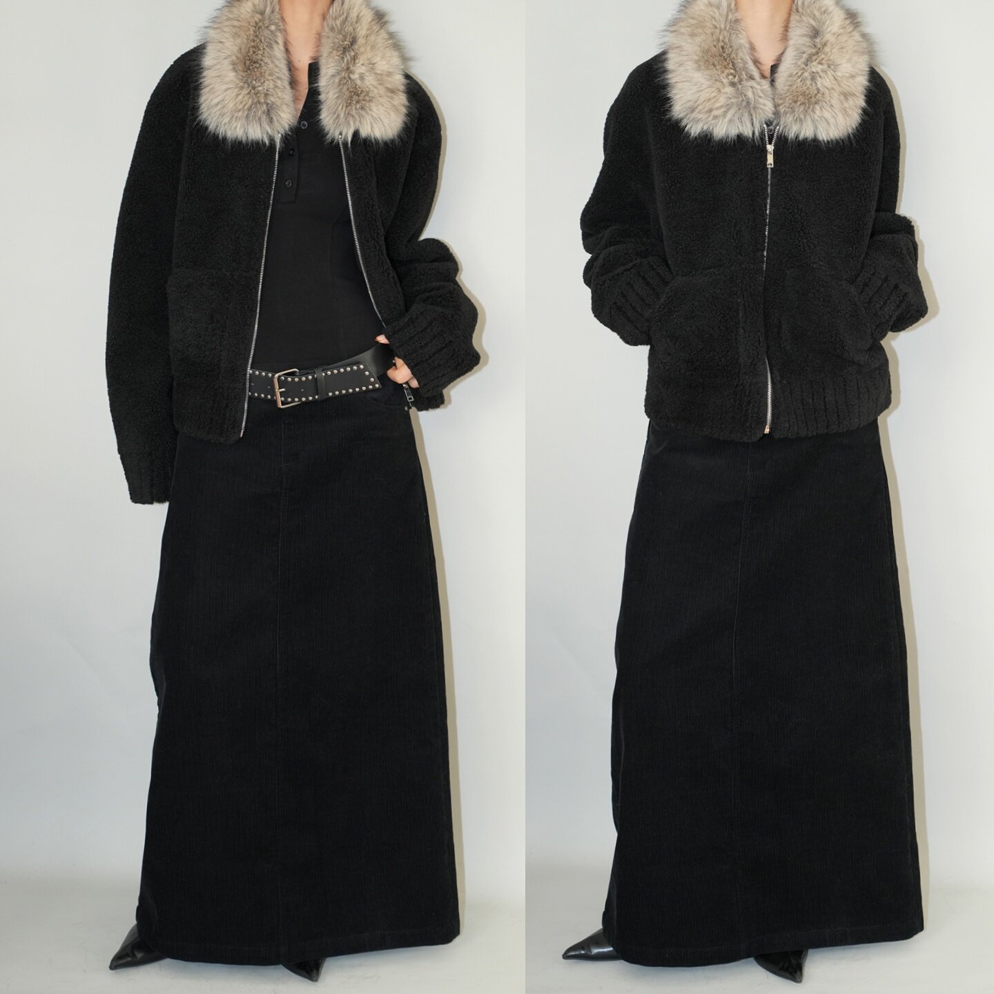 AIRROOM 高级感小个子短款毛领上衣黑色加厚夹克棉衣外套女冬季,女装/女士精品,短外套,淘宝优惠券,粉丝福利购,淘宝优惠卷