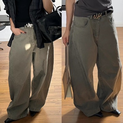 AIRROOM调性街头廓形弯刀牛仔裤