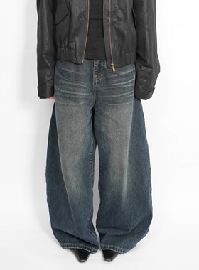 AIRROOM「922新品」高个子专属复古怀旧宽松牛仔裤水洗慵懒长裤