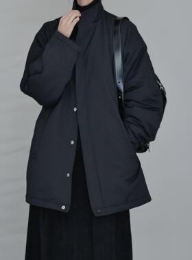 AIRROOM女2024冬季高级感黑色棉服棉衣外套修身显瘦百搭款