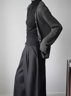 AIRROOM 轻薄防晒外套百搭显瘦质感灰色针织衫开衫打底长袖上衣女